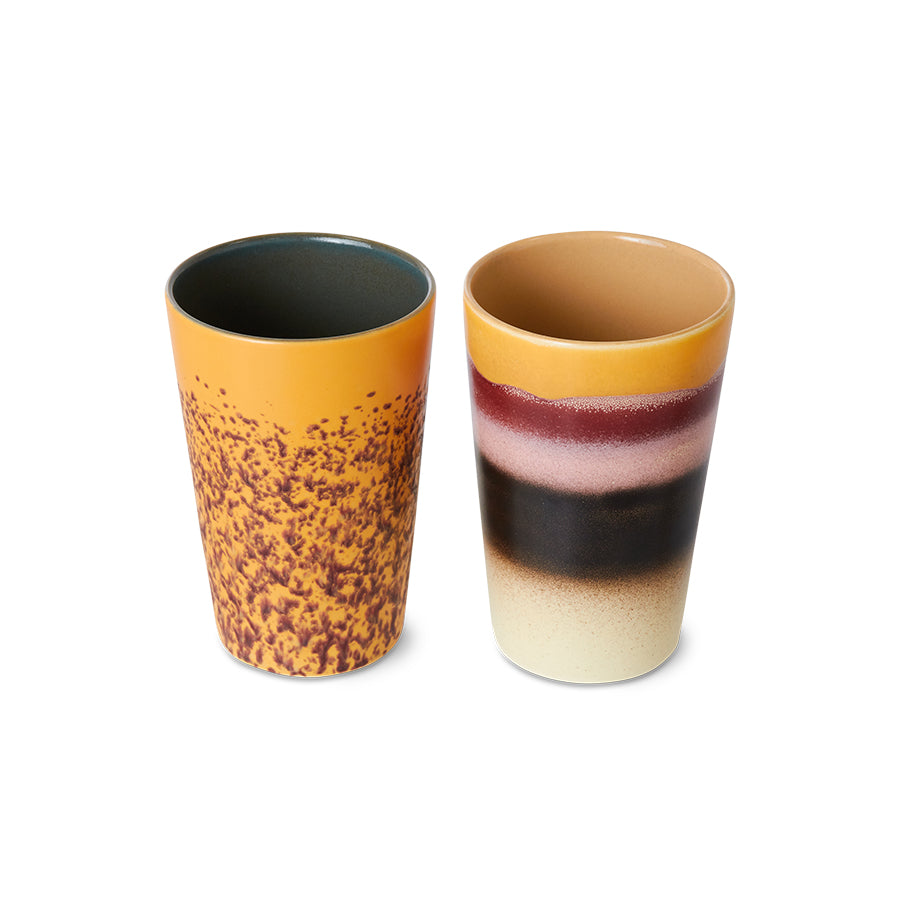 70s ceramics: tea mugs beach (set of 2)