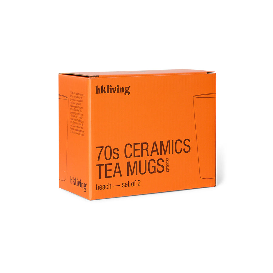 70s ceramics: tea mugs beach (set of 2)