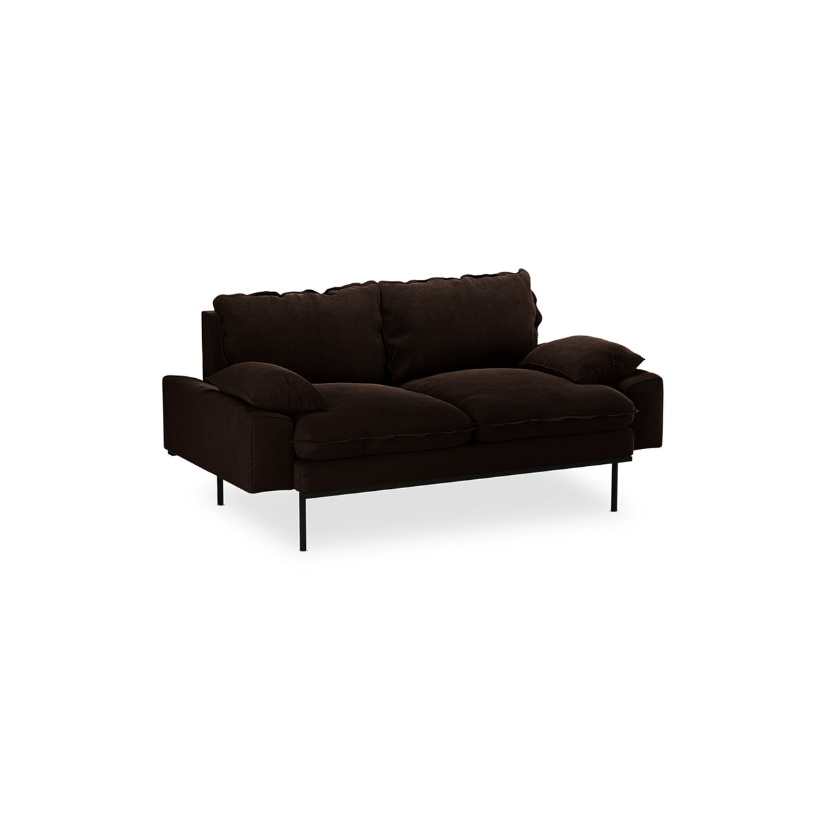 Retro sofa: 2-seats, royal velvet, espresso