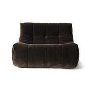 Brown velvet sofa lazy lounge on a white background