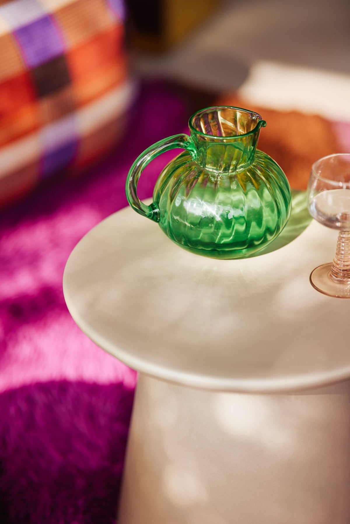 The Emeralds: glass jug - green