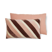 Striped velvet cushion - rose