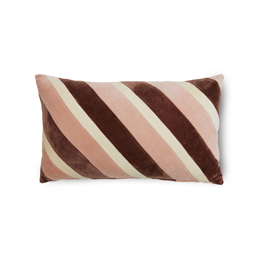 Striped velvet cushion - rose