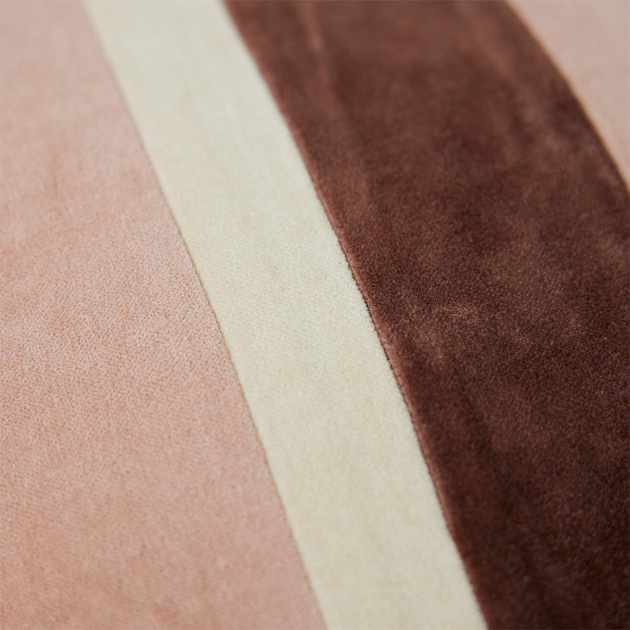 Striped velvet cushion - rose