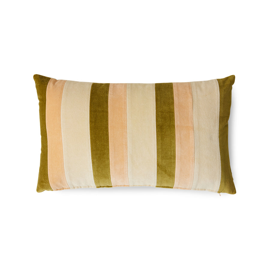 Striped velvet cushion - fields