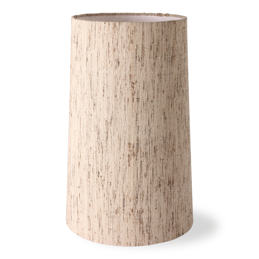 Textured cylindrical lampshade on a white background