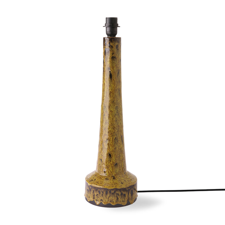 Retro stoneware lamp base mustard