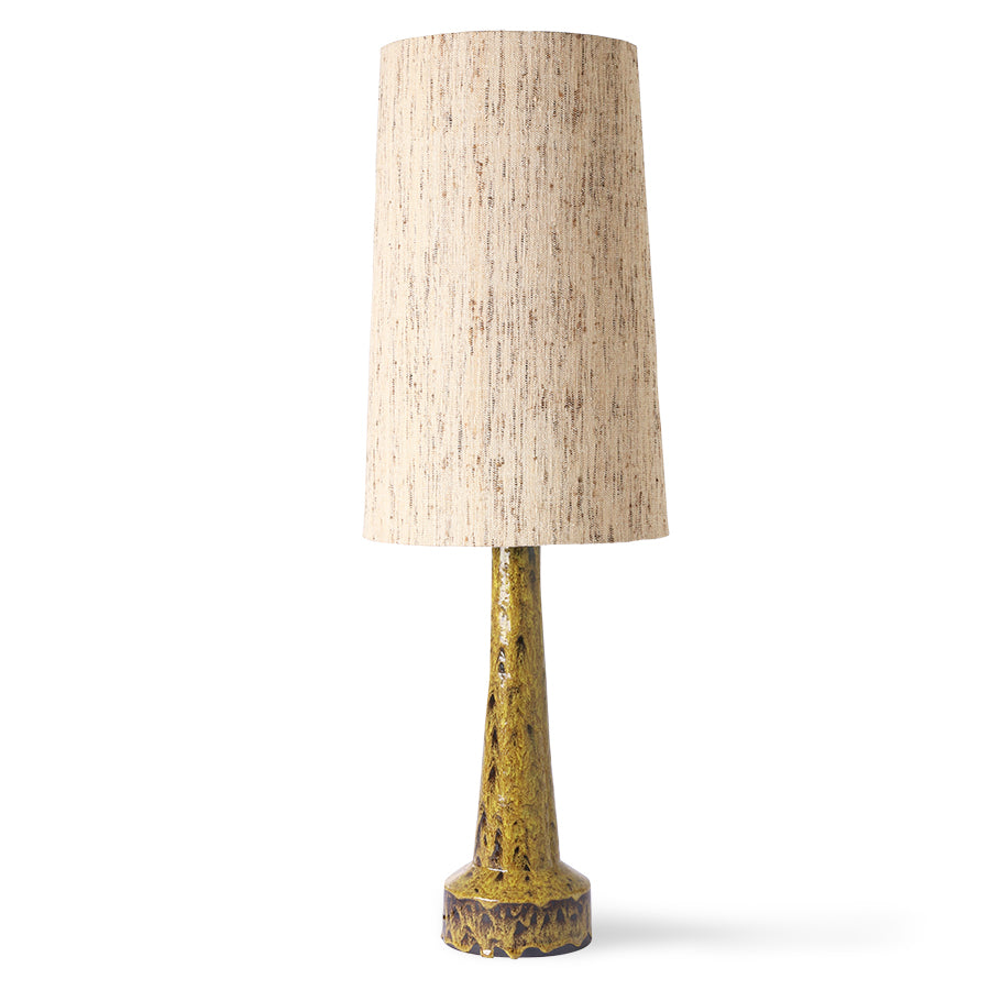 Retro stoneware lamp base mustard